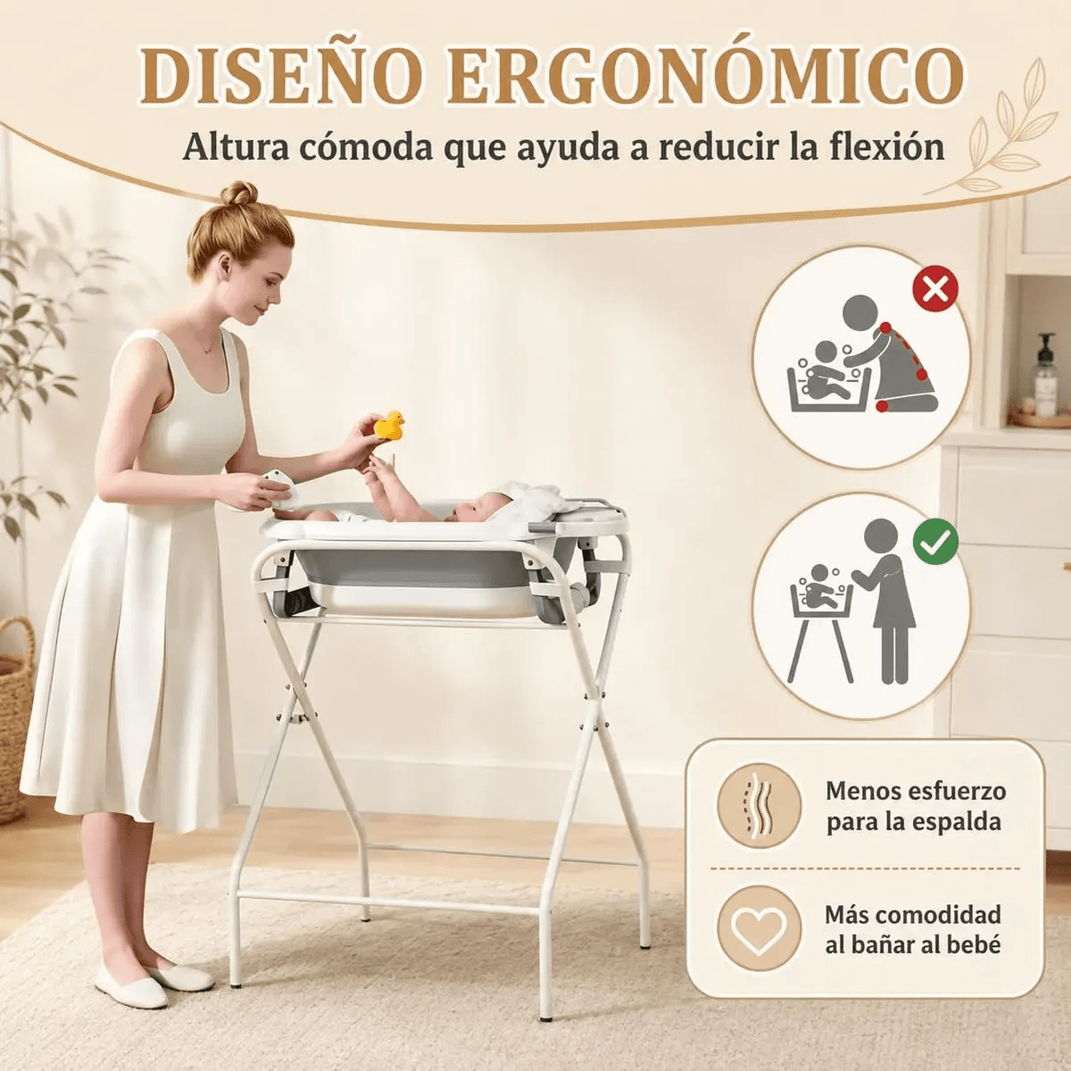 Bañera Mudador de Pie