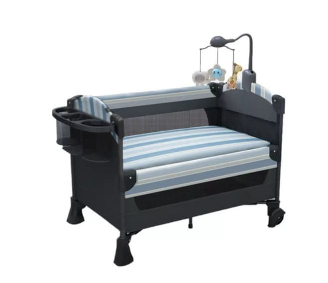 Cuna Colecho Corral Mecedora 4 En 1 Vricale Azul LuBabycas
