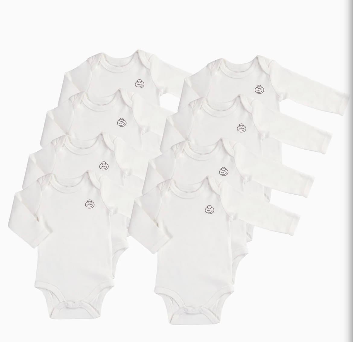 Pack 8 badys manga larga 3-6m