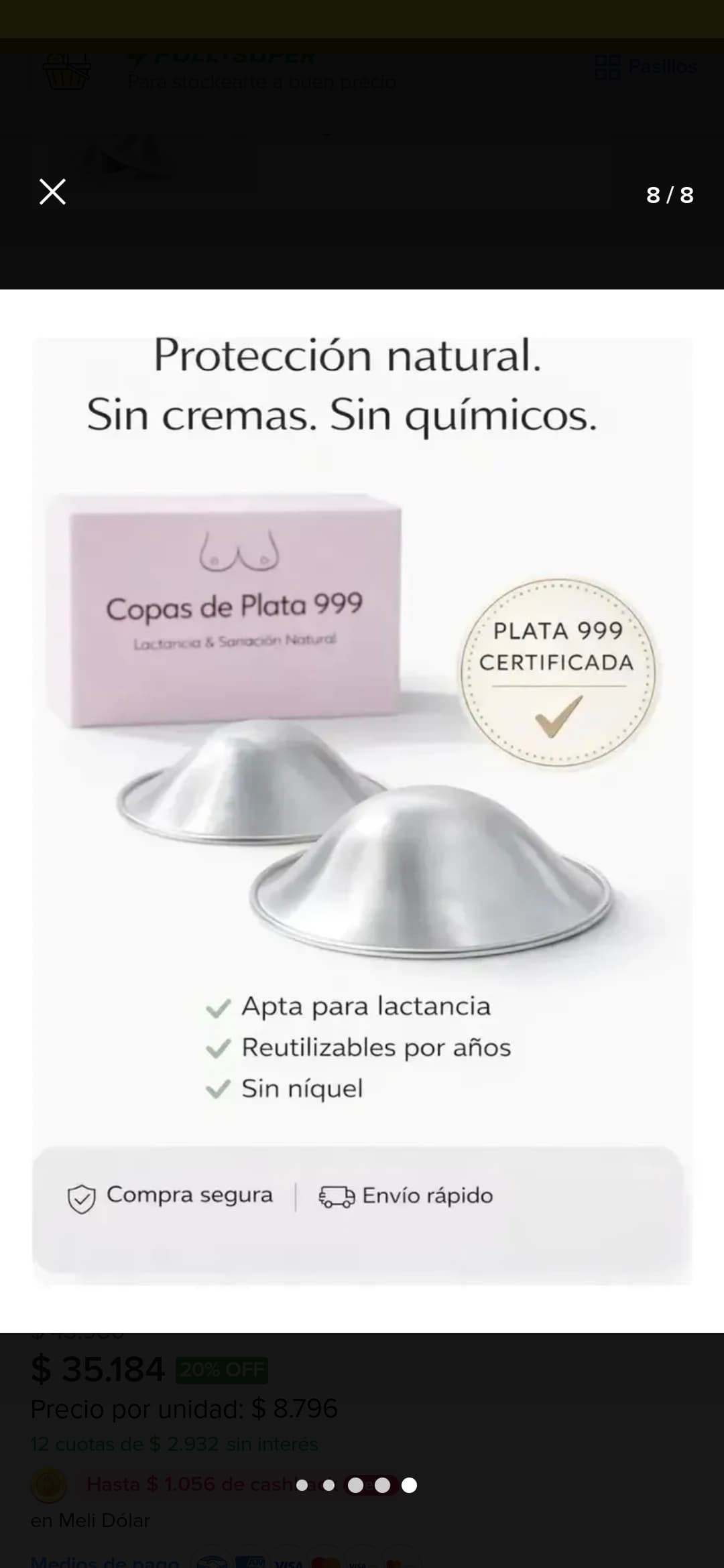 Copas de plata lactancia