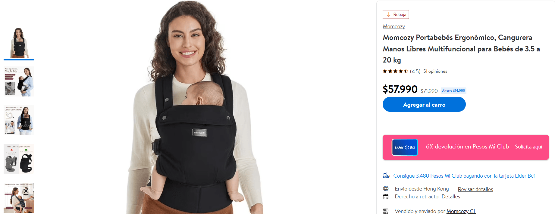 Porta bebé ergonómico 