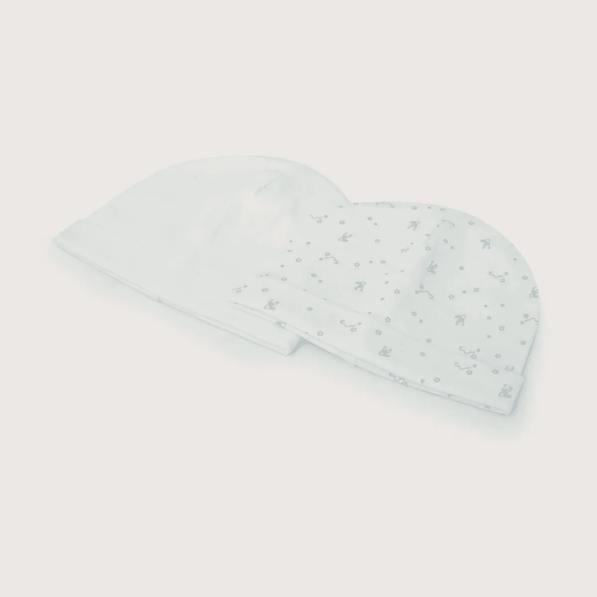 Pack 2 Gorro Algodón Ajuar Celeste Bebé Niño talla recien nacido