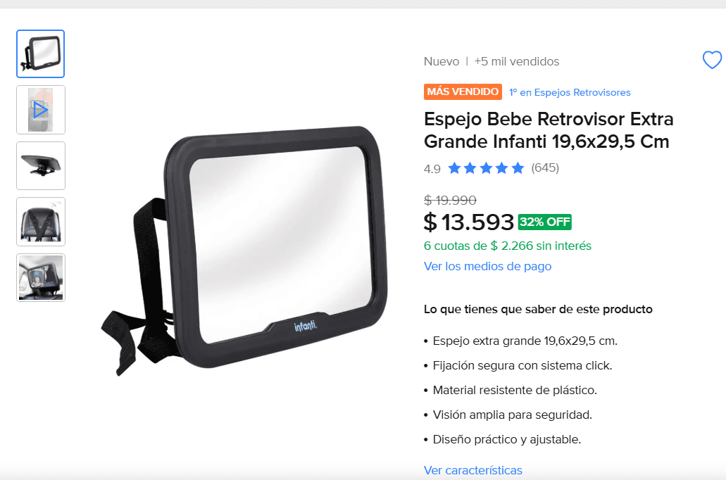 Espejo para auto