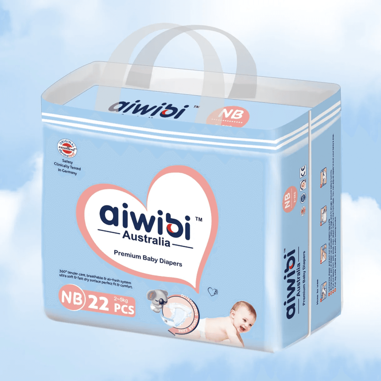 Paquete de Pañal para Bebés Premium - Recién Nacido - 22 unidades - 2 a 5 kg