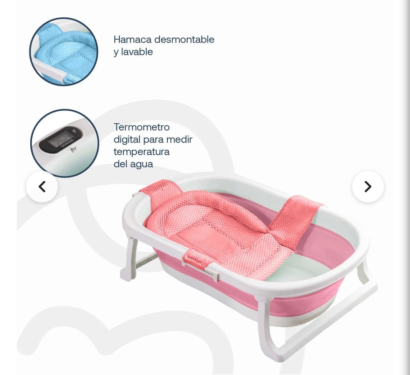 Bañera plegable con termómetro