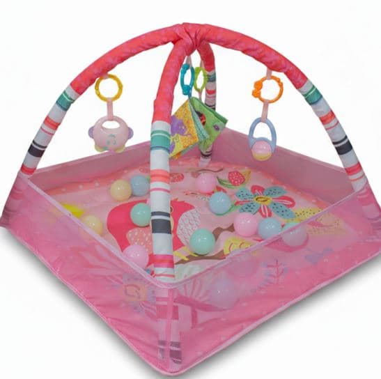 Gimnasio Corral con Pelotas Rosado Bebesit