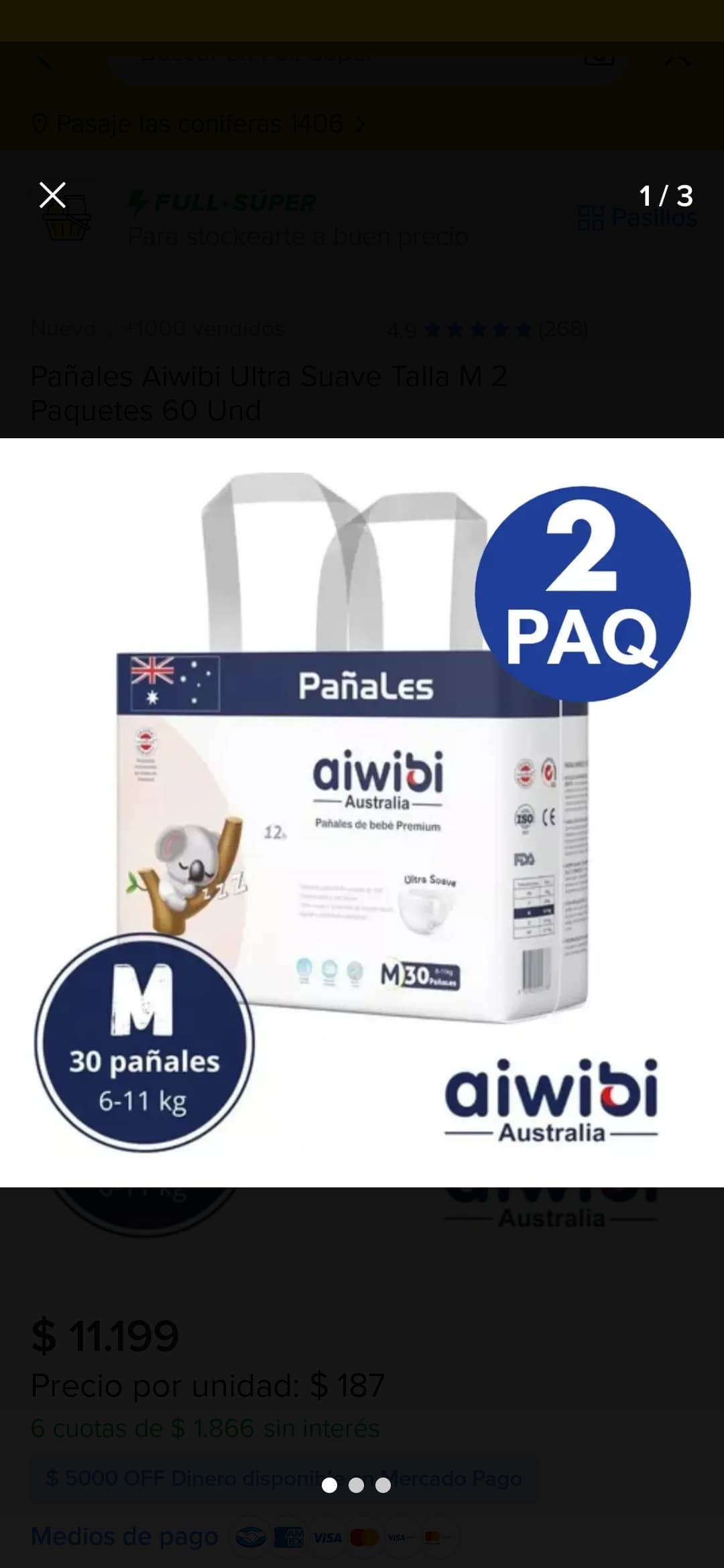 Pañales aiwibi talla m 