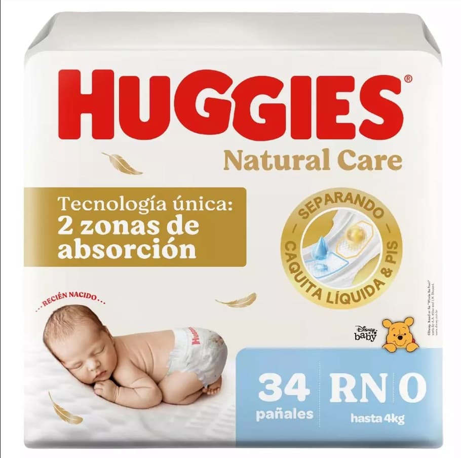 Pañales Premium Huggies Natural Care RN