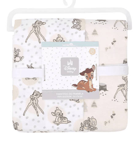 Bambino Set 2 Mantas Algodón Disney Bambi Color Beige