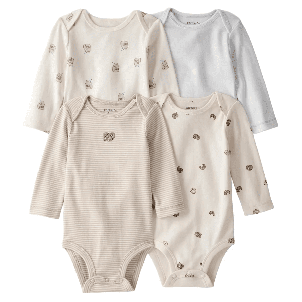 Pack 4 Bodys Estampados Algodón Bebé Unisex Carter's