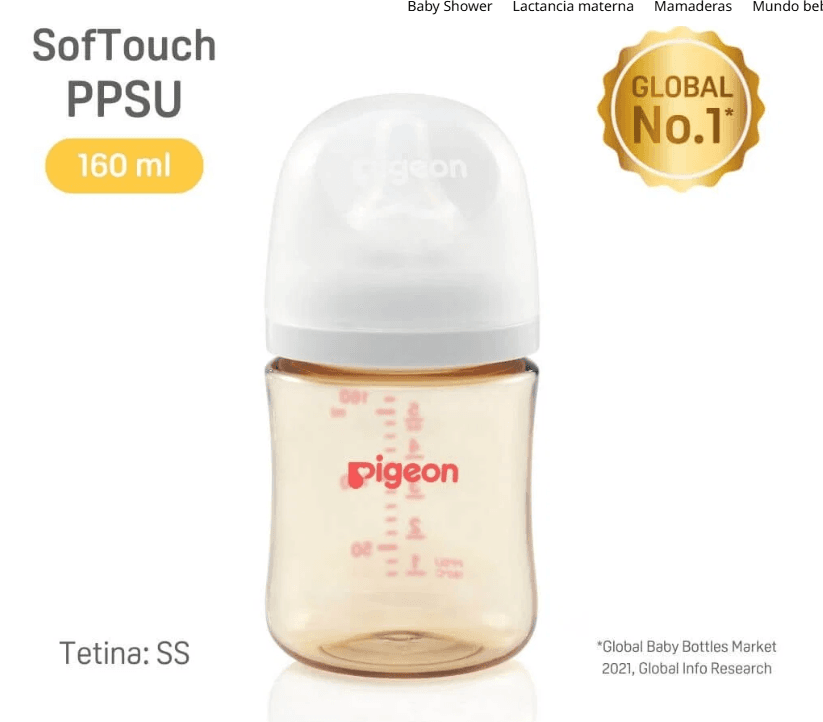 1X Mamadera Pigeon PPSU SofTouch 160 ml