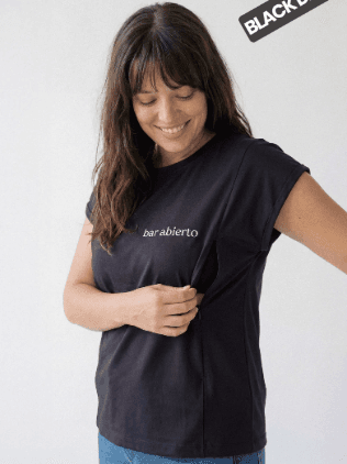 Polera lactancia - Talla S - Negro