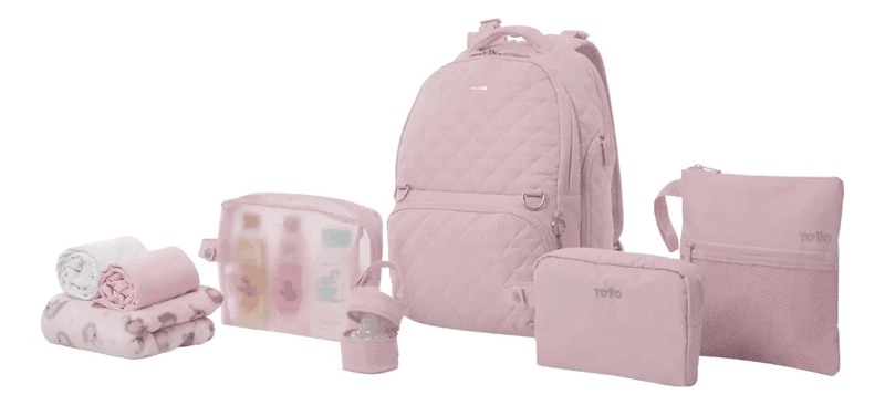 MOCHILA MATERNAL BABYBAO TOTTO PAÑALERA GRANDE ROSADO MUJER