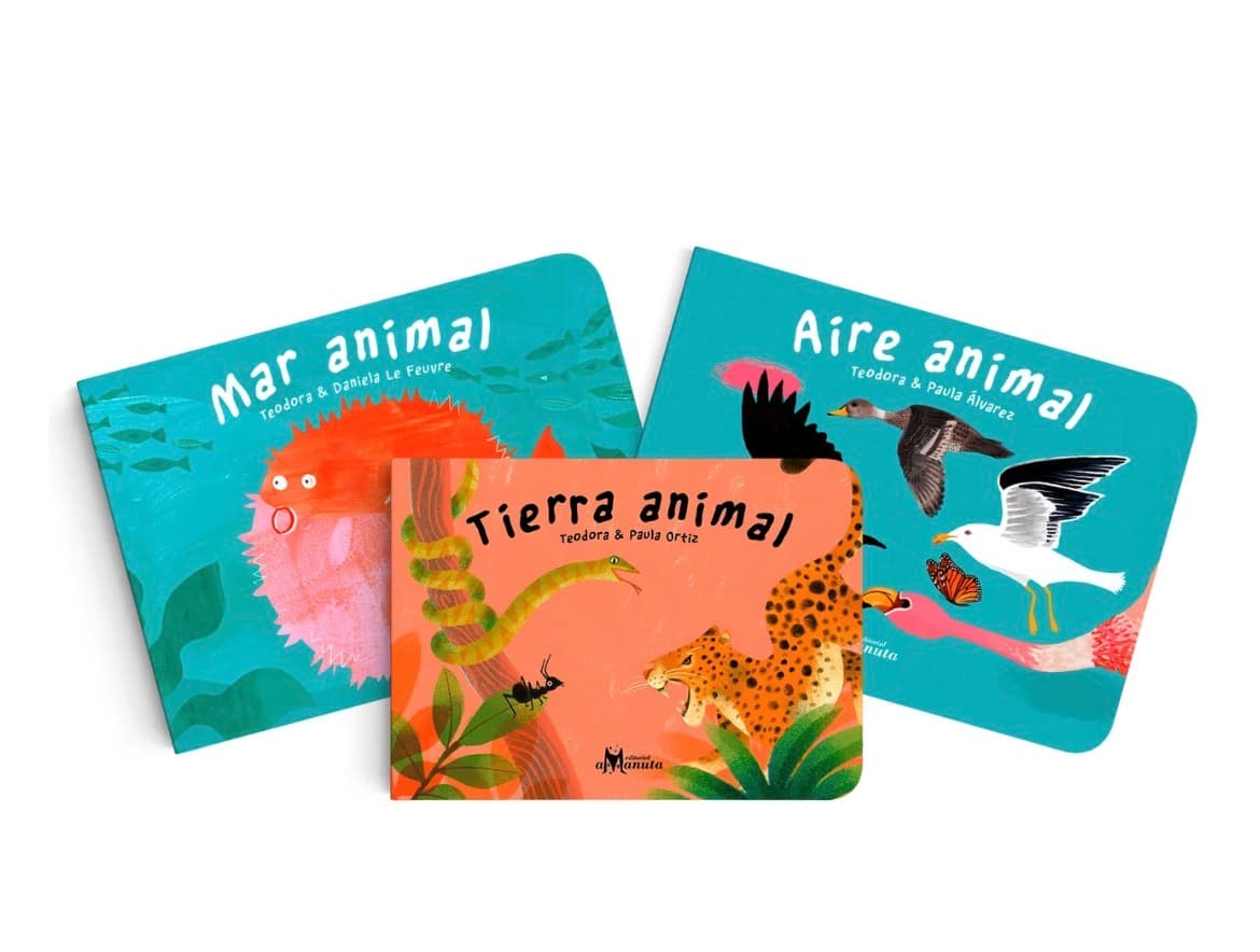 Pack animales: agua, tierra, aire libros 0-2 años 