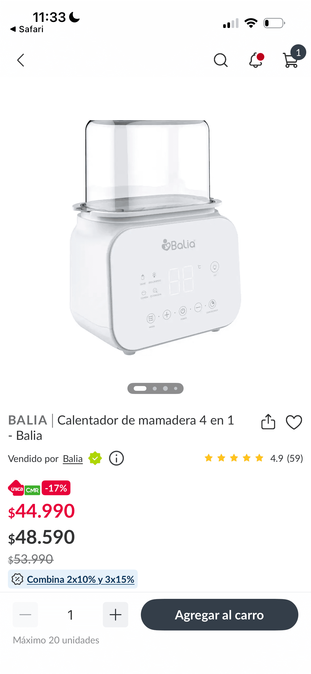 Calentador- esterilizador mamadera