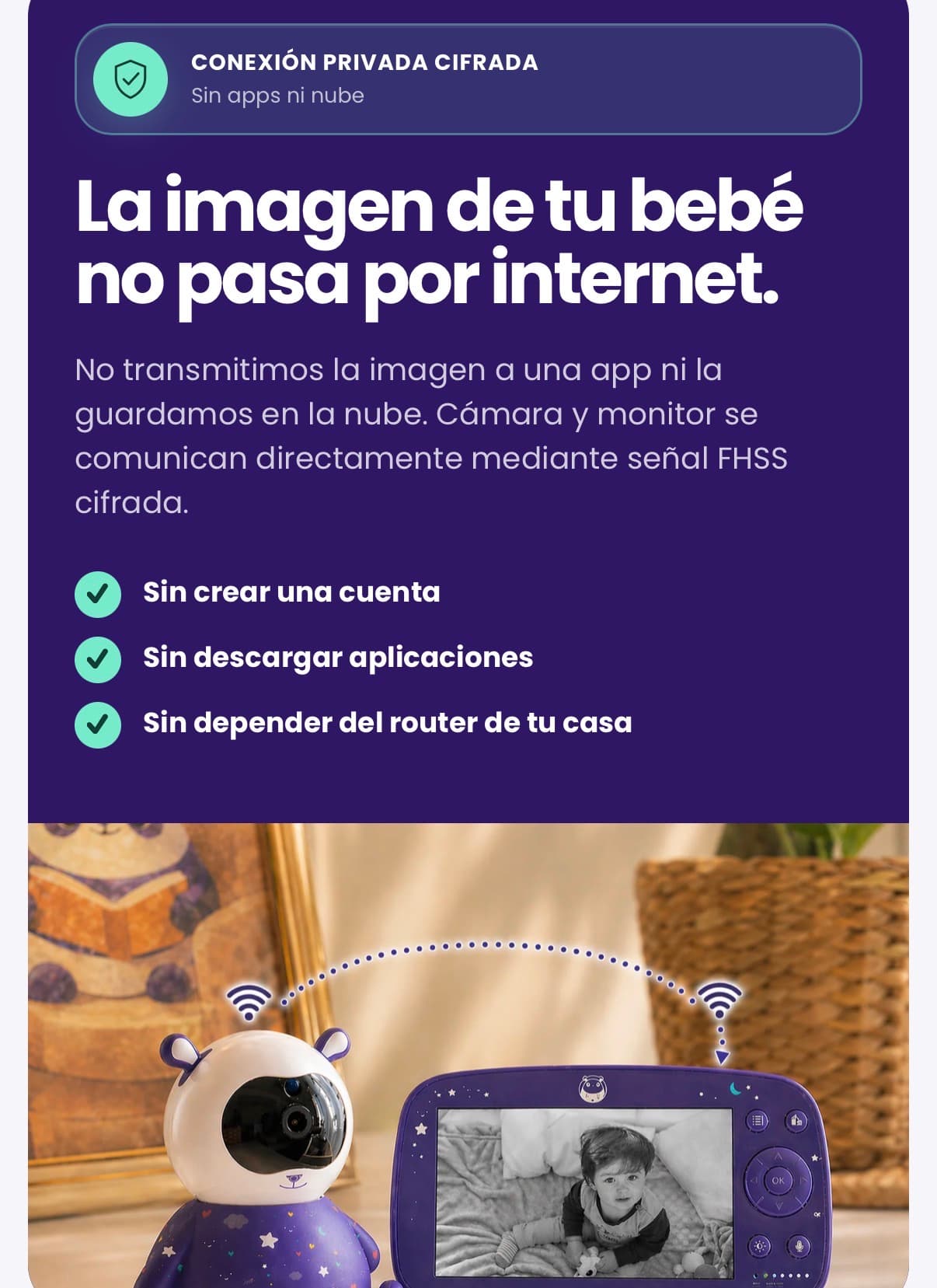 Monitor para bebé - sin wifi ( llamar a vale$