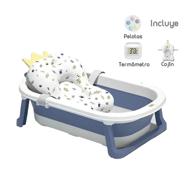 Bañera plegable con termómetro